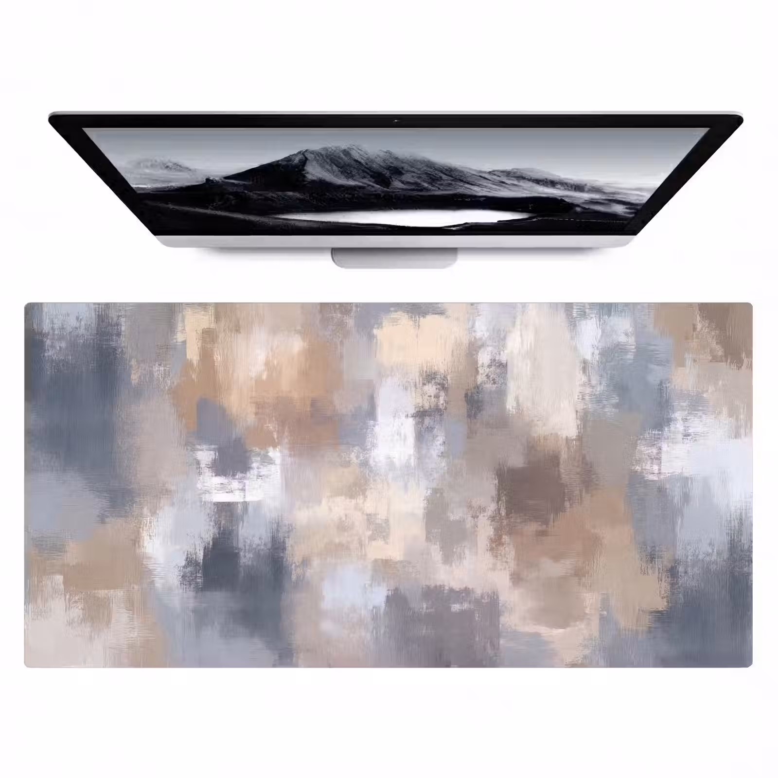 Bureau onderlegger - Penseelstreken - Schilderij - Beige — 1