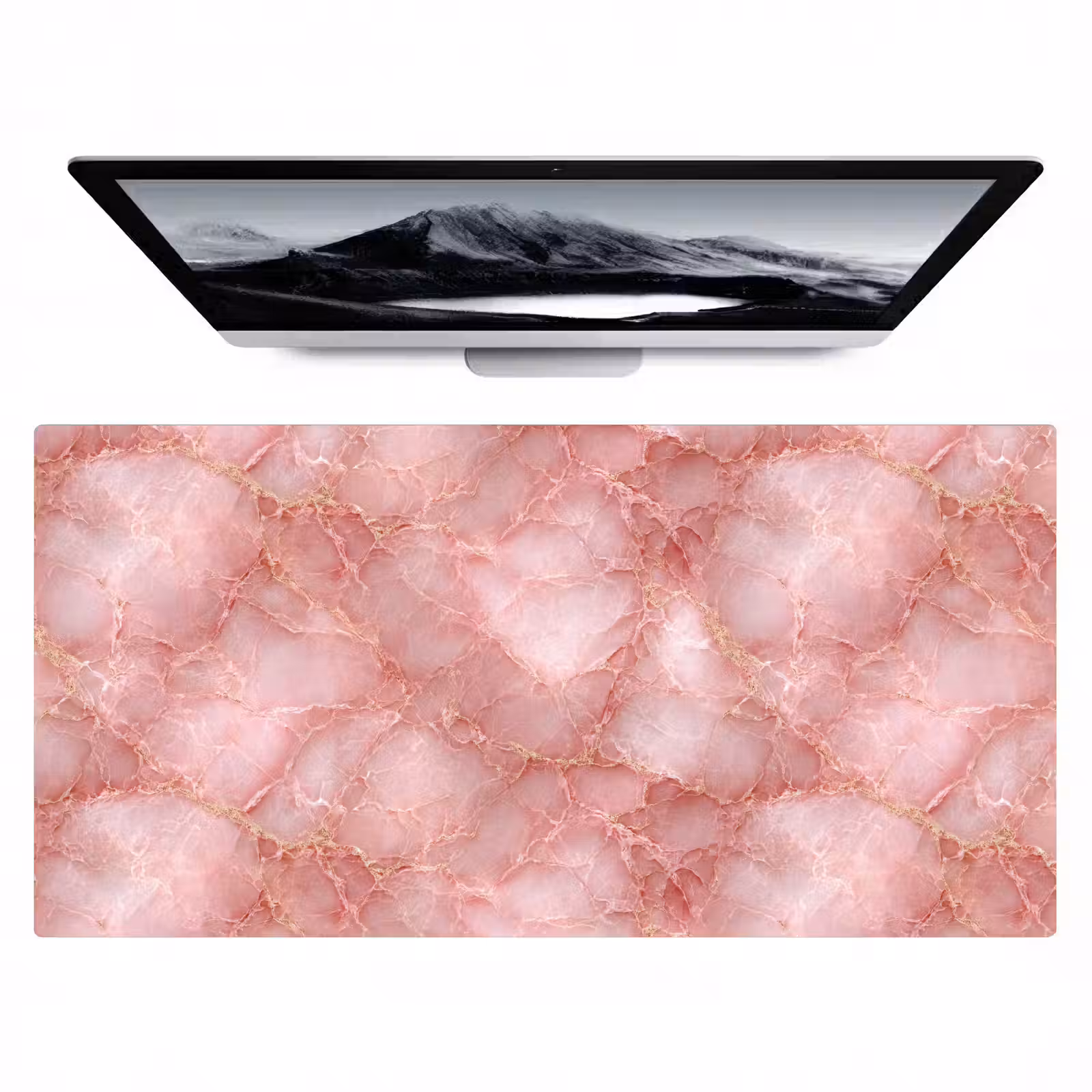 Bureau onderlegger - Roze - Kwarts - Goud - Marmer — 1