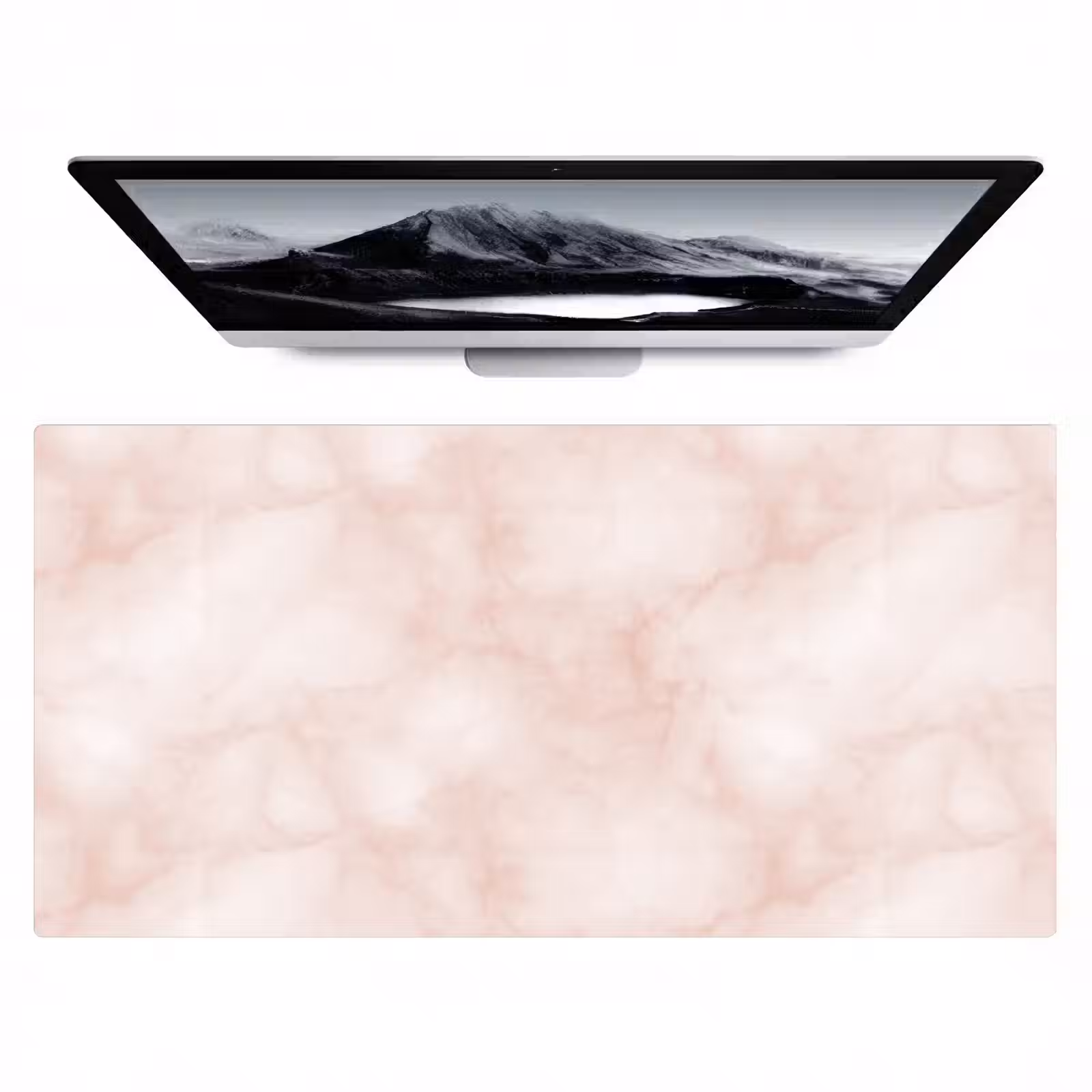 Bureau onderlegger - Roze - Marmer - Crème — 1