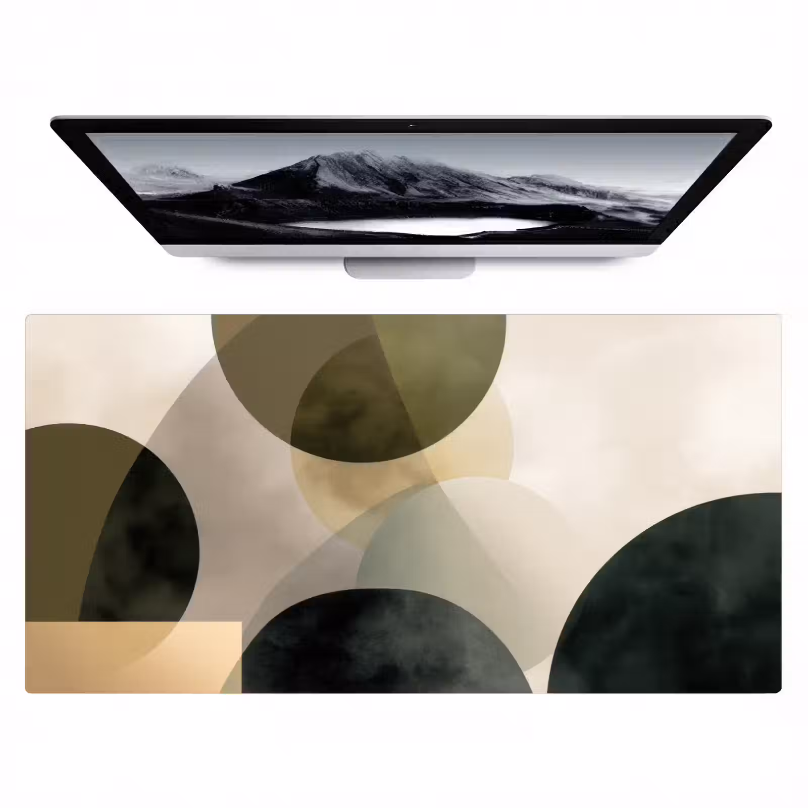 Bureau onderlegger - Vlakken - Abstract - Beige - Cirkels — 1