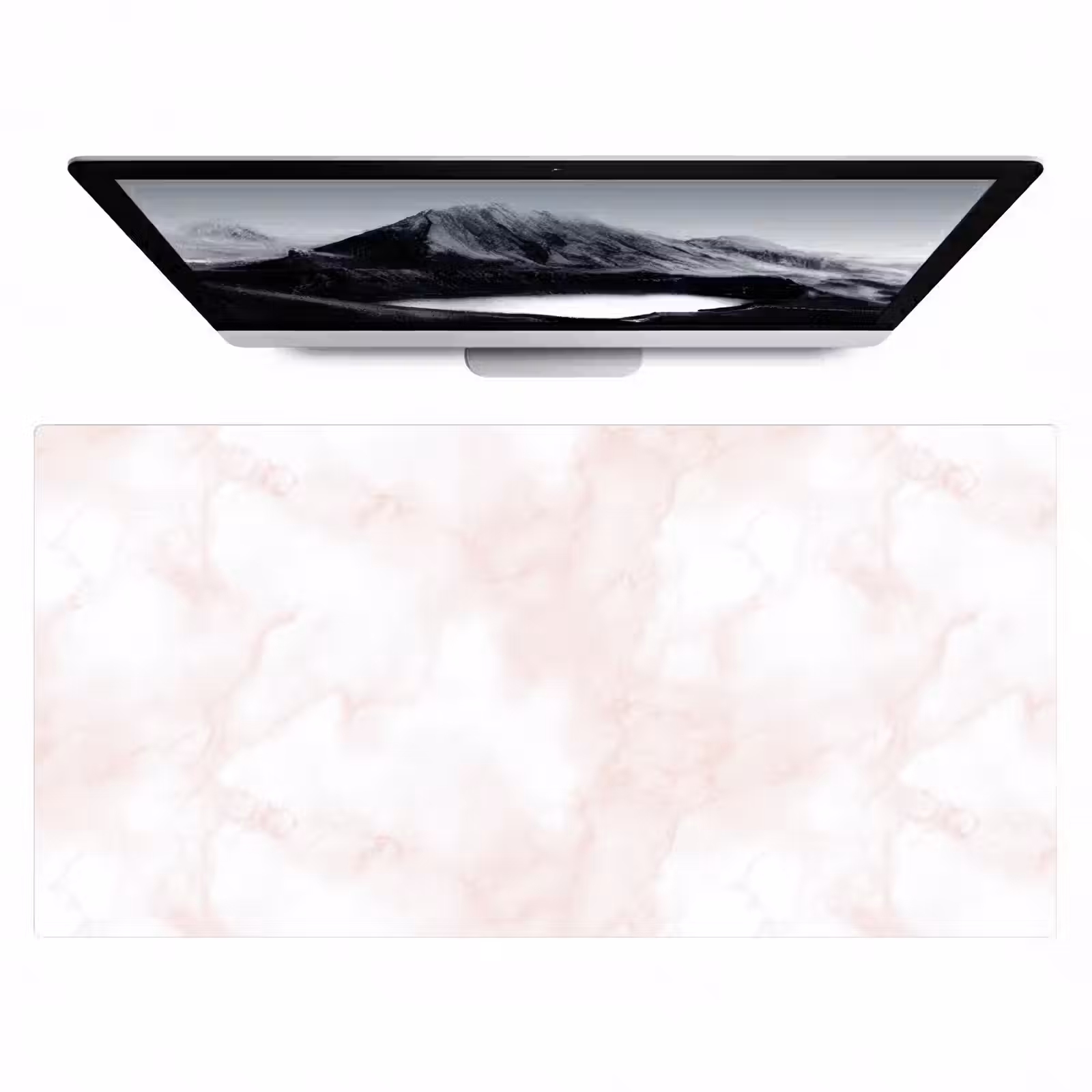 Bureau onderlegger - Wolkenstructuur - Roze - Marmer — 1