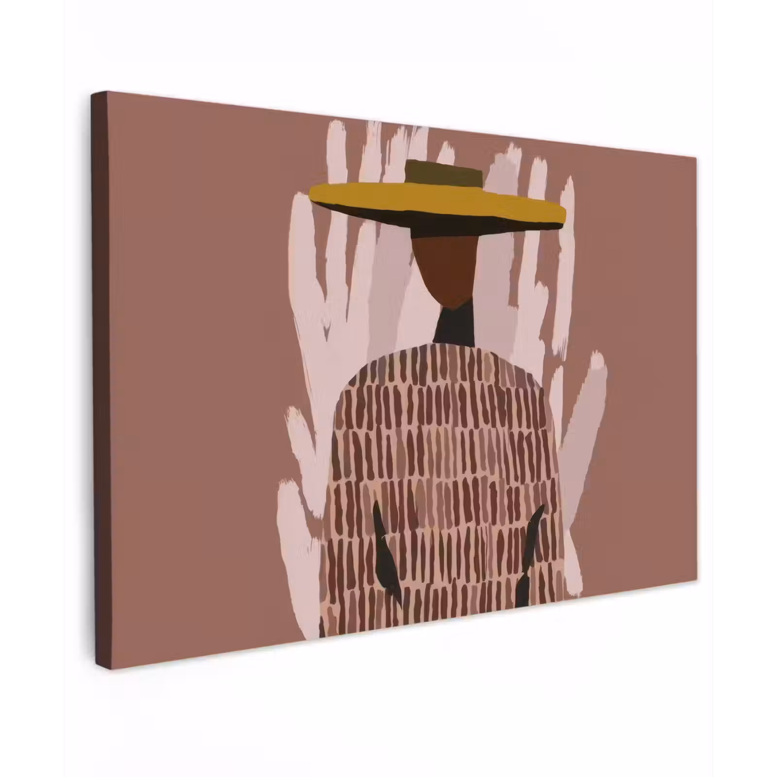 Canvas schilderij - Abstract - Figuur - Illustratie - Hoed — 1