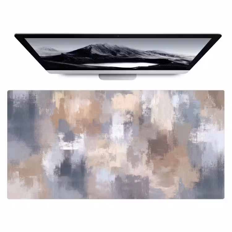 Bureau onderlegger - Penseelstreken - Schilderij - Beige — 1