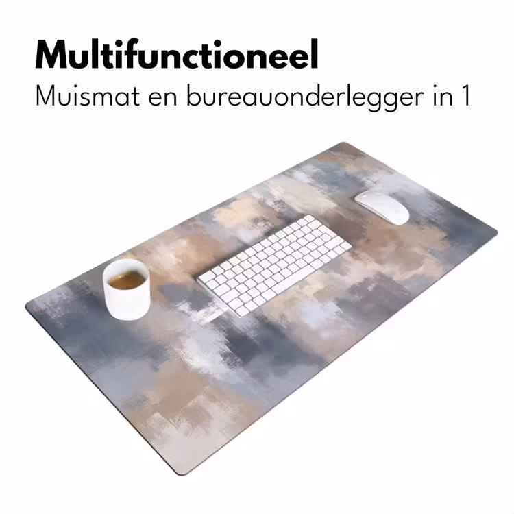 Bureau onderlegger - Penseelstreken - Schilderij - Beige — 7
