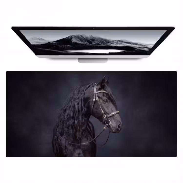 Bureau onderlegger - Portret - Paard - Donker — 1