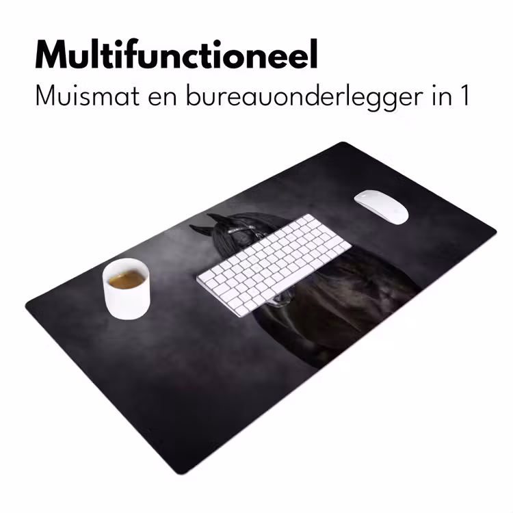 Bureau onderlegger - Portret - Paard - Zwart — 7