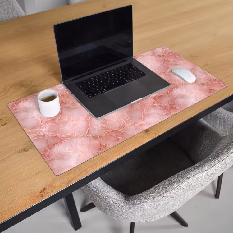 Bureau onderlegger - Roze - Kwarts - Goud - Marmer — 3