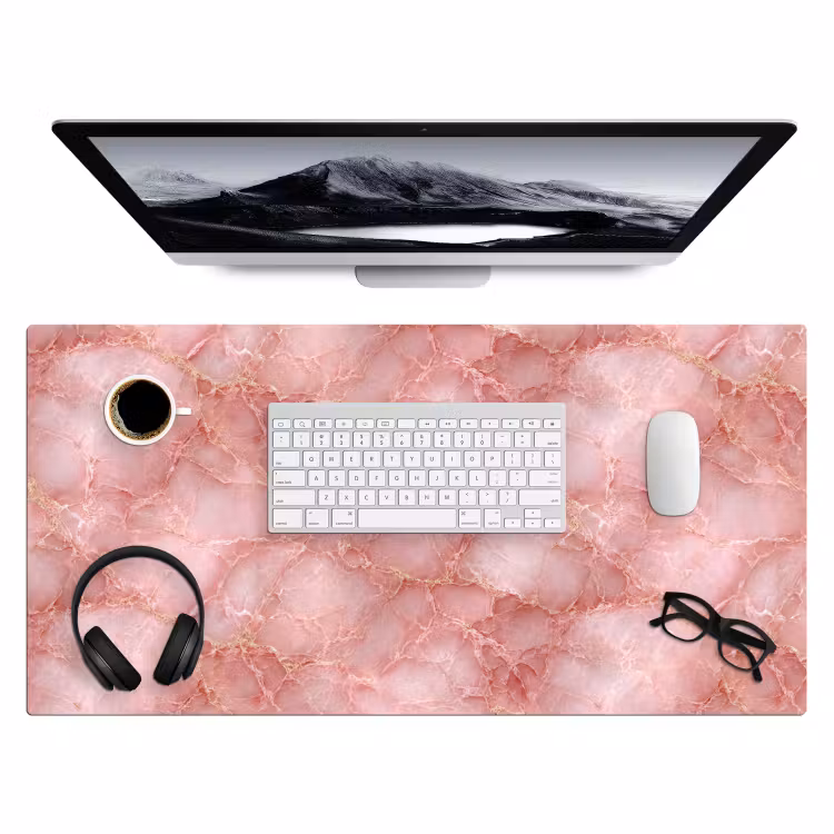 Bureau onderlegger - Roze - Kwarts - Goud - Marmer — 4