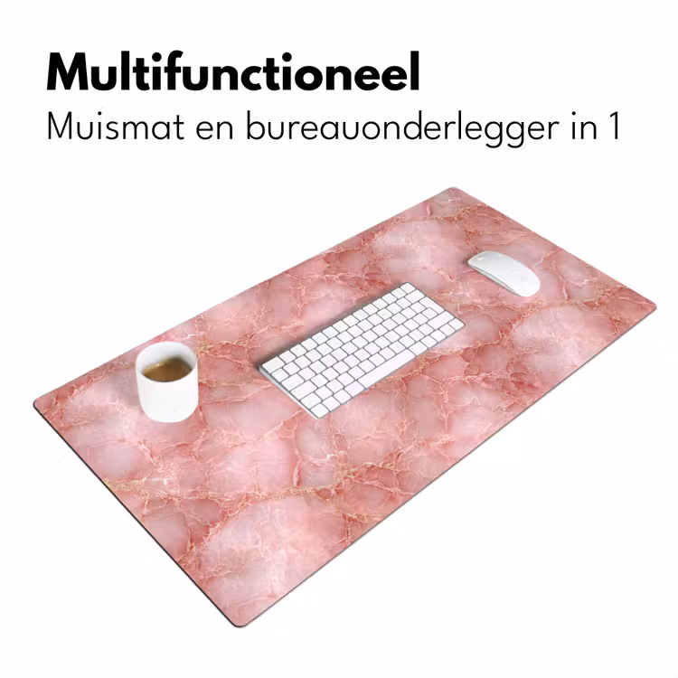 Bureau onderlegger - Roze - Kwarts - Goud - Marmer — 7