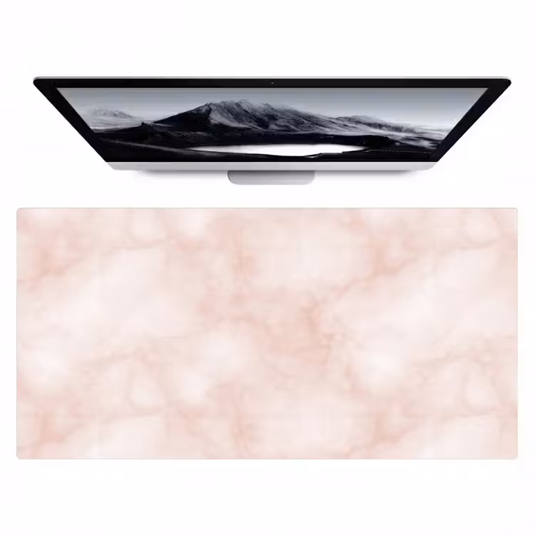 Bureau onderlegger - Roze - Marmer - Crème — 1