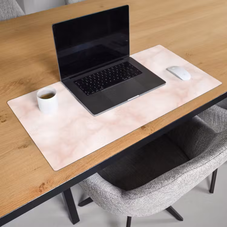 Bureau onderlegger - Roze - Marmer - Crème — 3