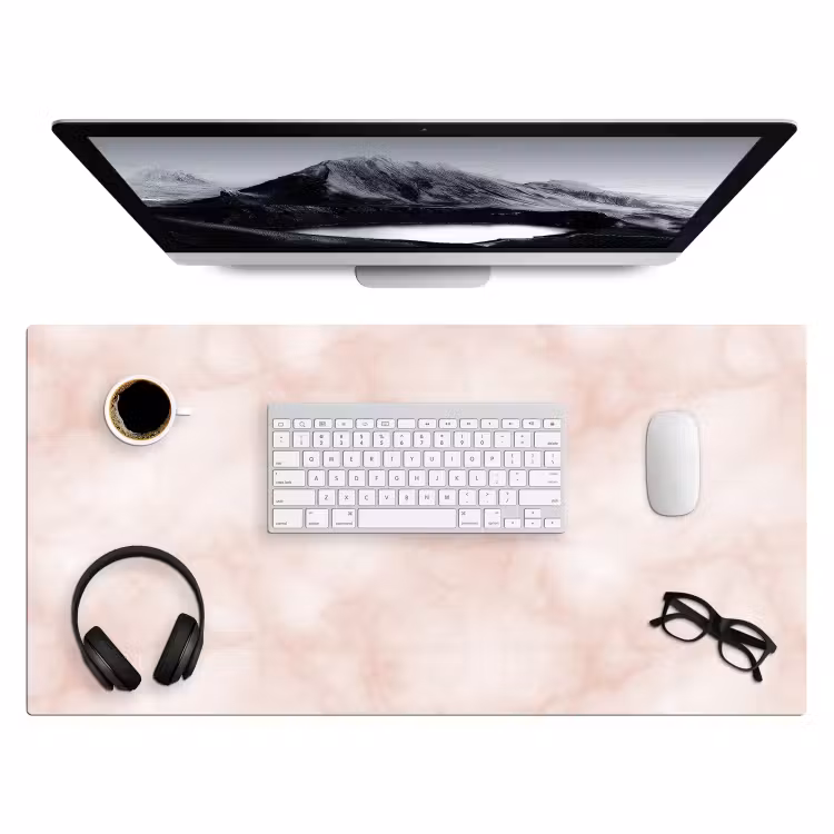 Bureau onderlegger - Roze - Marmer - Crème — 4