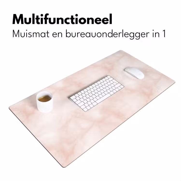 Bureau onderlegger - Roze - Marmer - Crème — 7
