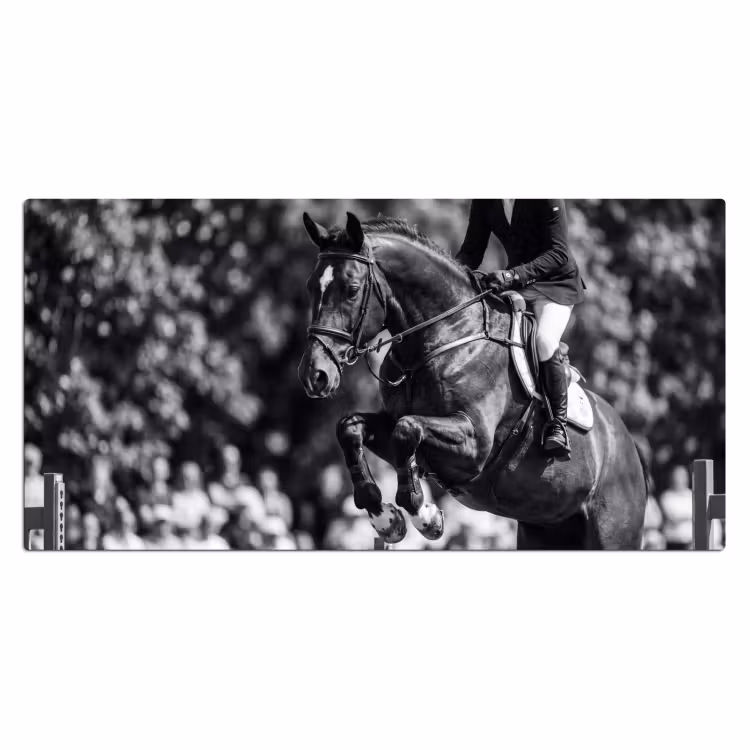 Bureau onderlegger - Springen - Paard - Zwart - Wit — 2
