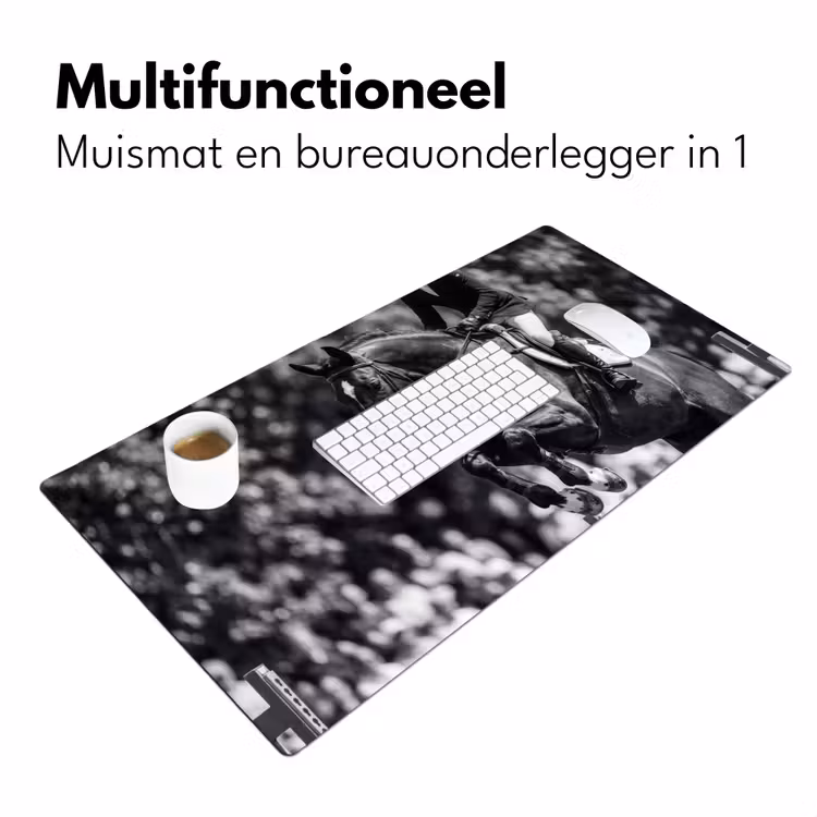 Bureau onderlegger - Springen - Paard - Zwart - Wit — 7