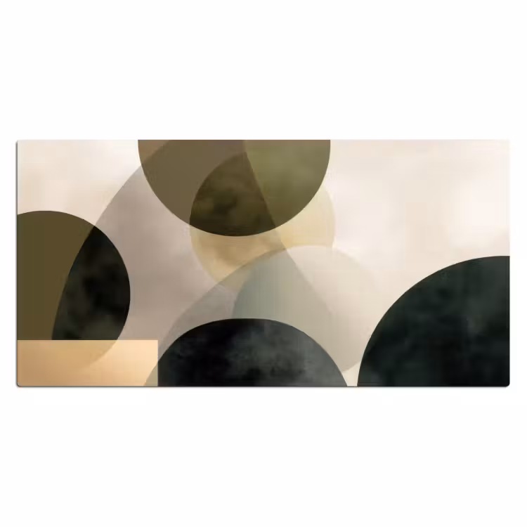 Bureau onderlegger - Vlakken - Abstract - Beige - Cirkels — 2