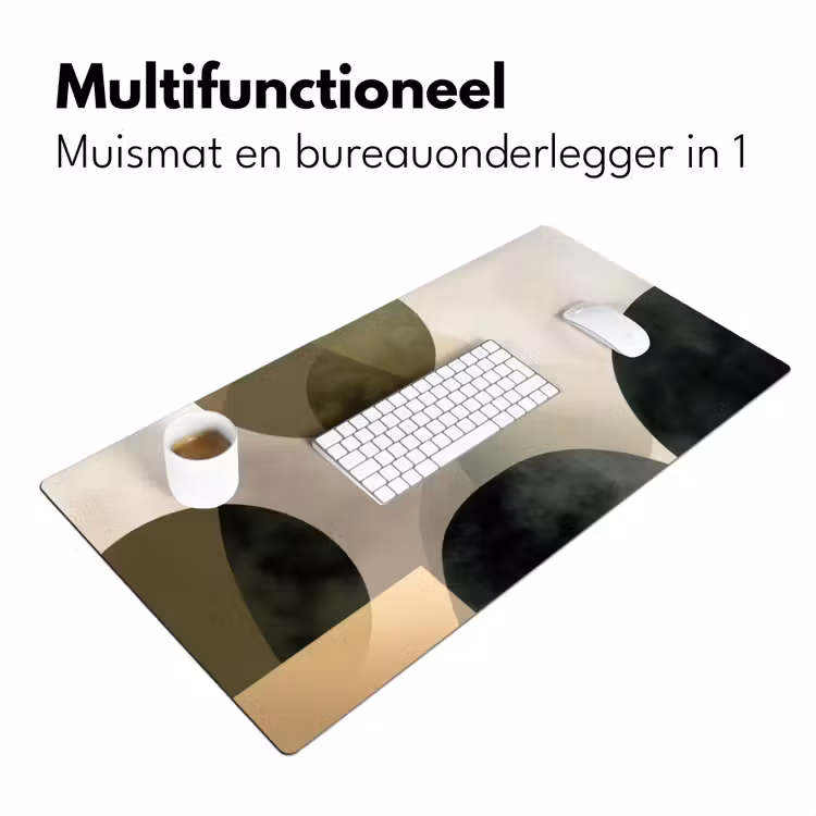 Bureau onderlegger - Vlakken - Abstract - Beige - Cirkels — 7