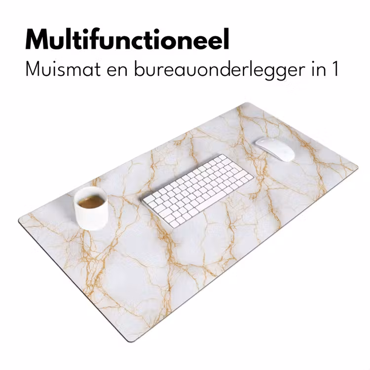 Bureau onderlegger - Wit - Goud - Marmer - Aders — 7