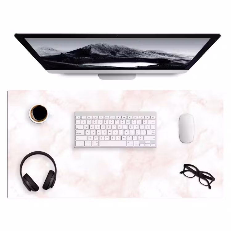 Bureau onderlegger - Wolkenstructuur - Roze - Marmer — 4