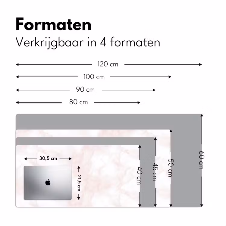 Bureau onderlegger - Wolkenstructuur - Roze - Marmer — 8