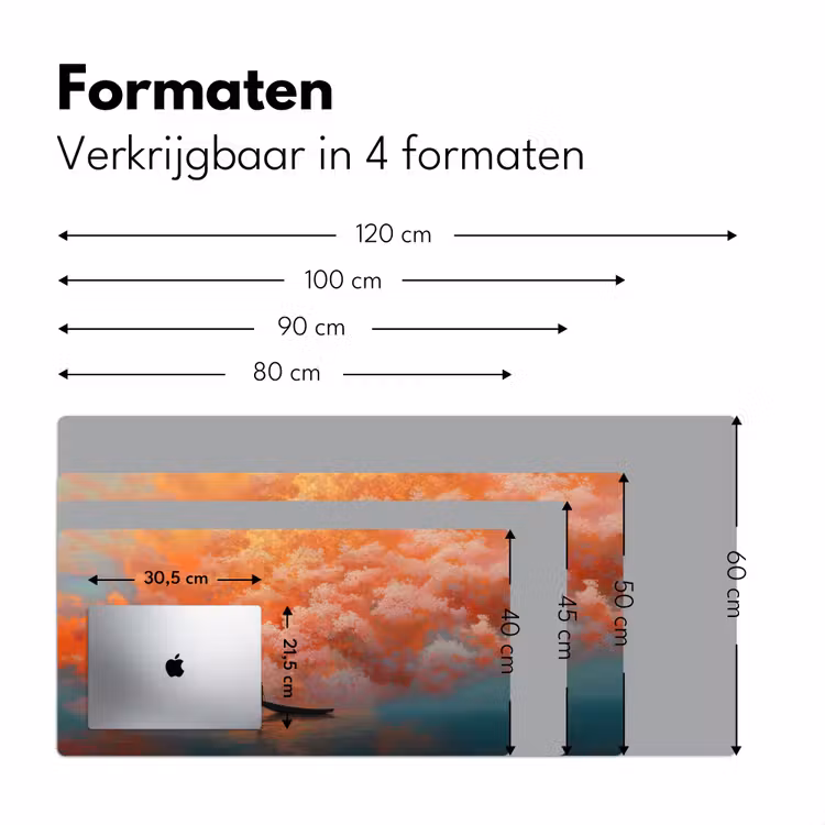 Bureau onderlegger - Zee - Boot - Wolken - Oranje — 8