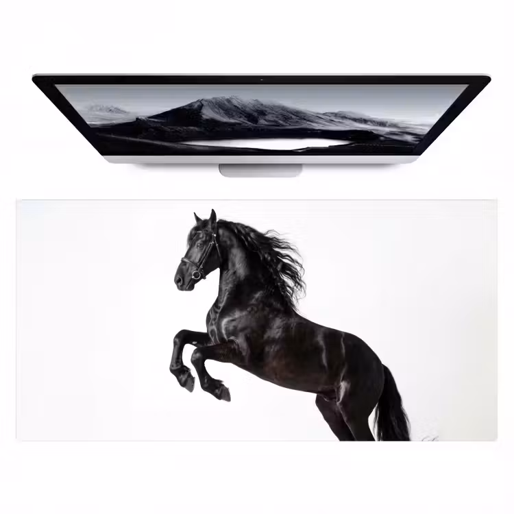 Bureau onderlegger - Zwart - Paard - Portret — 1