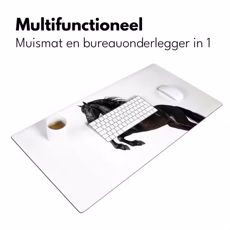 Bureau onderlegger - Zwart - Paard - Portret — 7