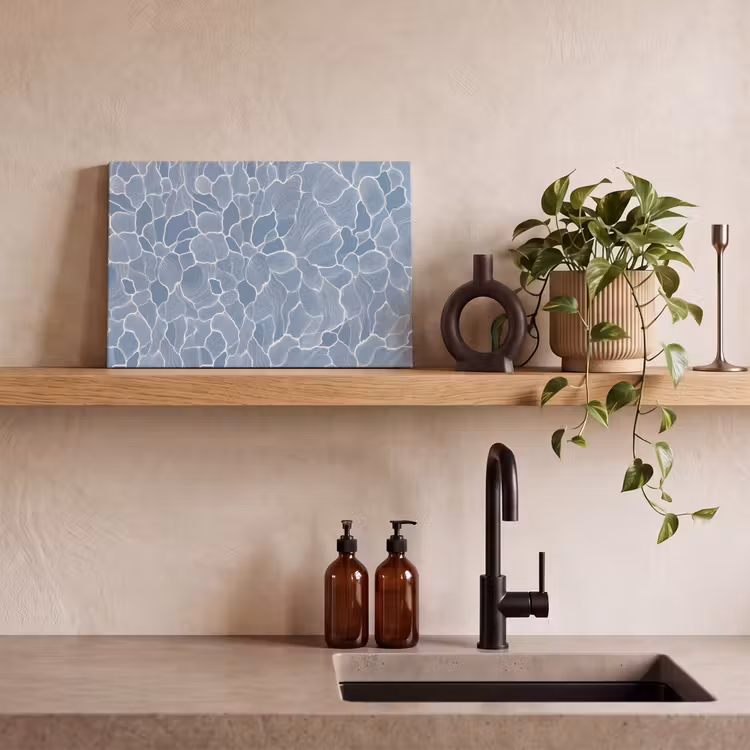 Canvas schilderij - Abstract - Blauw - Bladeren — 3
