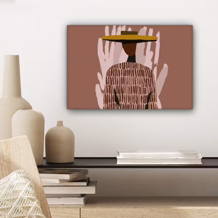 Canvas schilderij - Abstract - Figuur - Illustratie - Hoed — 5