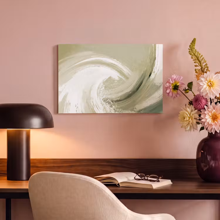 Canvas schilderij - Abstract - Penseelstreken - Golven - Groen — 4