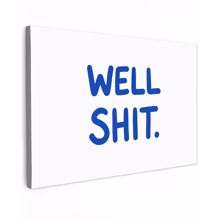 Canvas schilderij - Blauw - Quote - Wit — 1