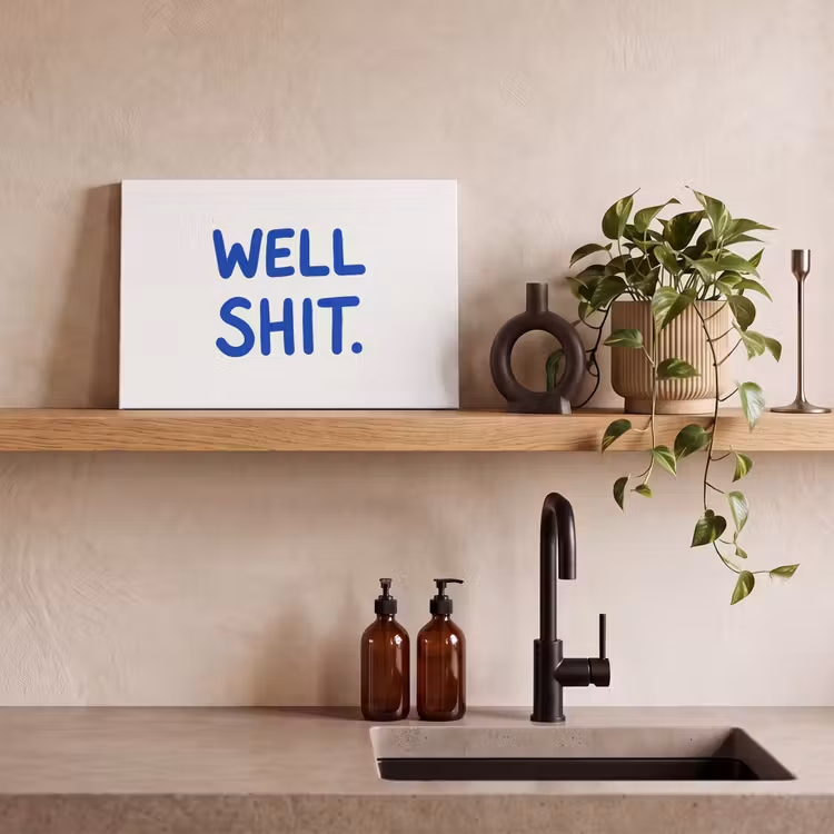 Canvas schilderij - Blauw - Quote - Wit — 3
