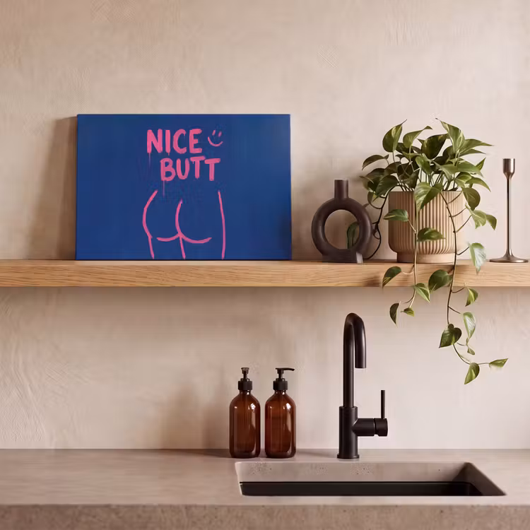 Canvas schilderij - Brutaal - Grappig - Blauw — 3