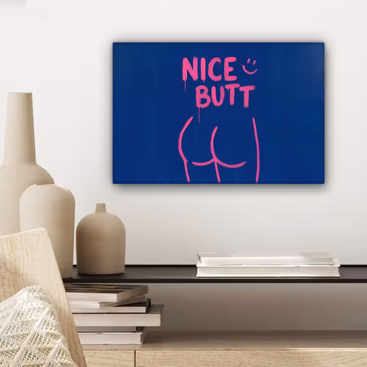 Canvas schilderij - Brutaal - Grappig - Blauw — 5