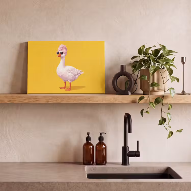 Canvas schilderij - Eend - Zonnebril - Geel — 3