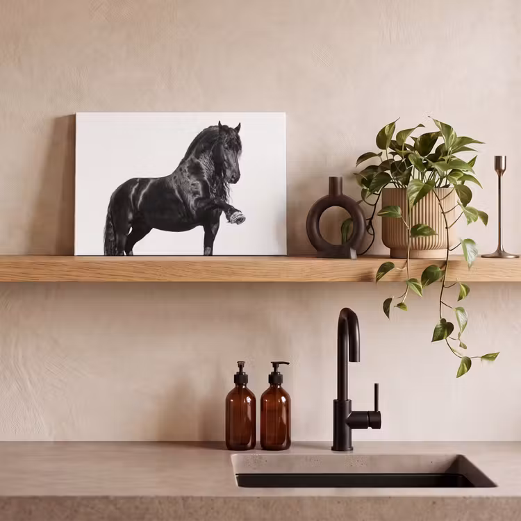 Canvas schilderij - Fries - Hengst - Modern — 3
