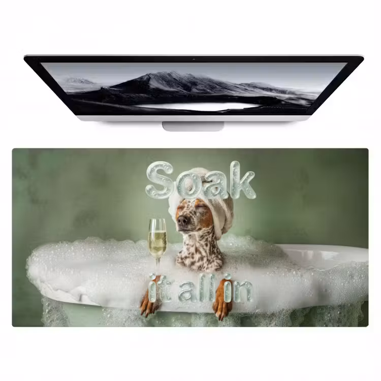 Bureau onderlegger - Soak it all in - Hond - Bad — 1