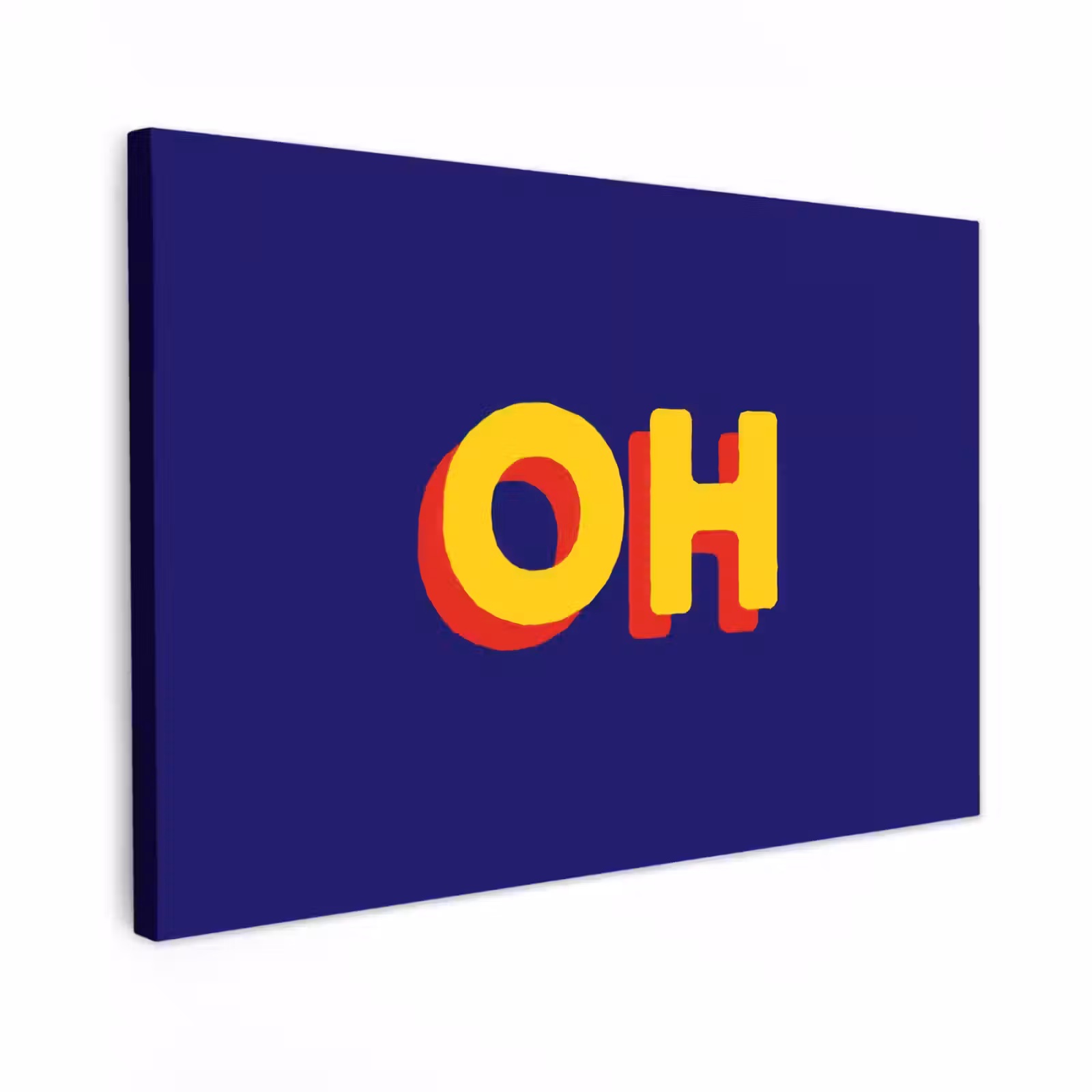 Canvas schilderij - Blauw - Geel - OH - Schaduw — 1