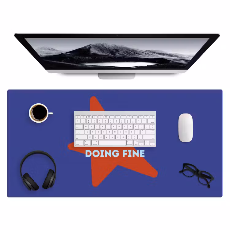 Bureau onderlegger - Slow down you're doing fine - Ster - Blauw — 4