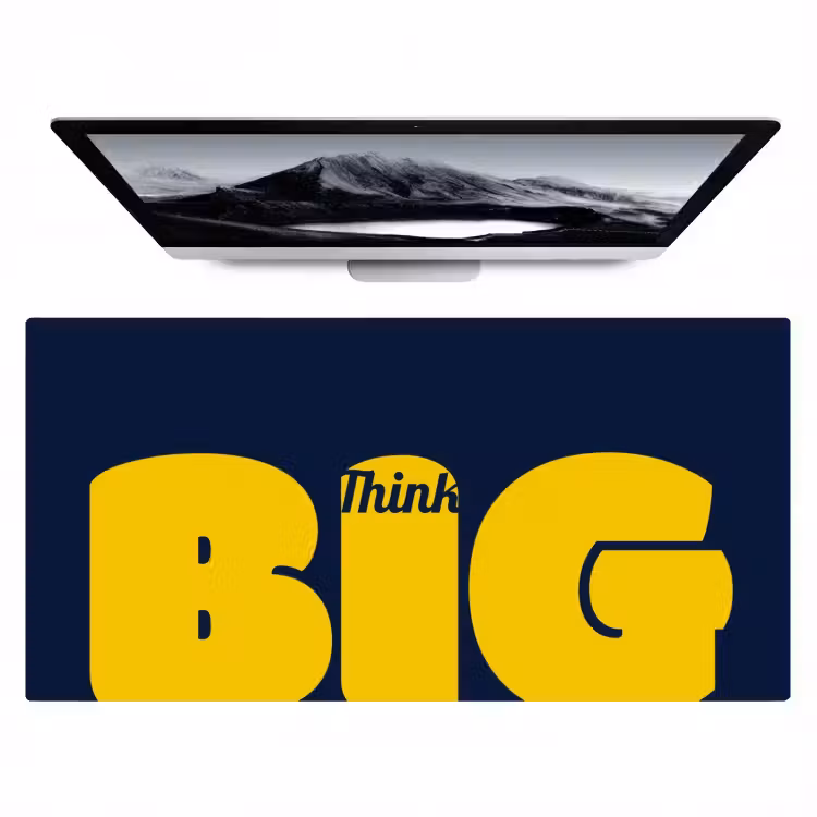 Bureau onderlegger - Think big - Blauw - Geel — 1