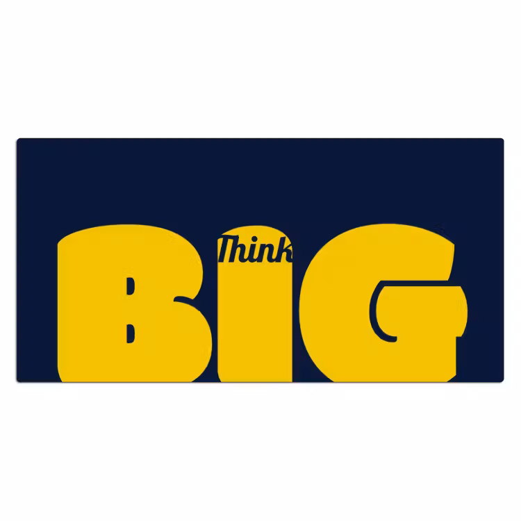 Bureau onderlegger - Think big - Blauw - Geel — 2