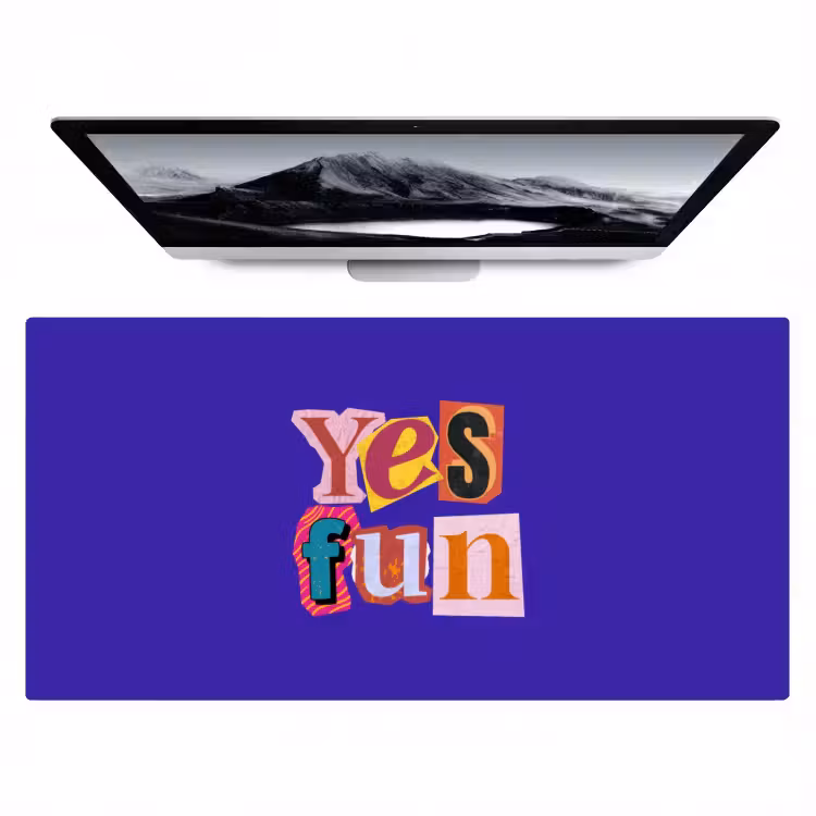 Bureau onderlegger - Yes fun - Kleurrijk - Collage-stijl — 1