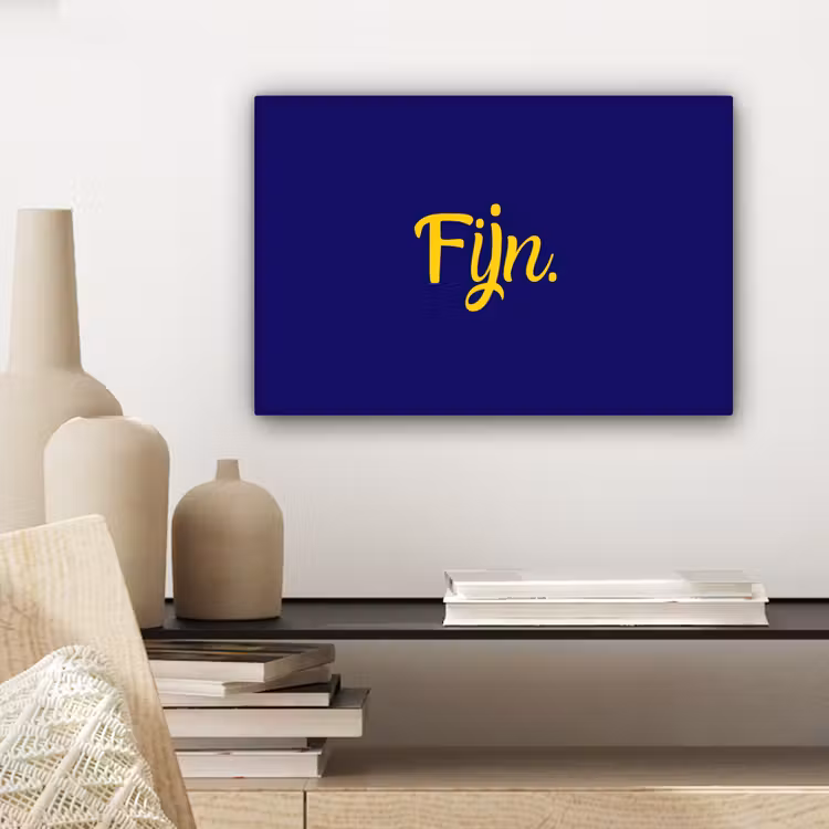 Canvas schilderij - Blauw - Geel - Fijn — 5