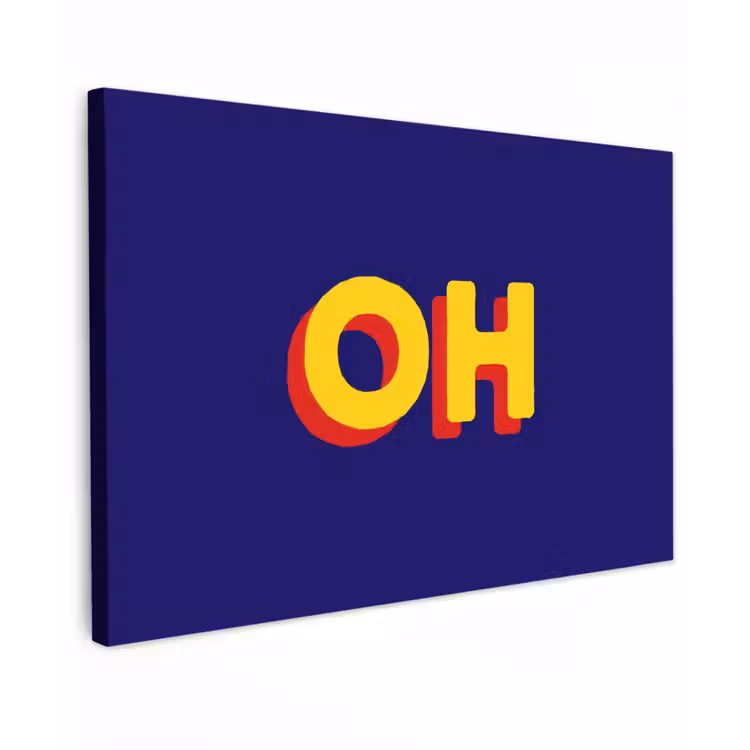 Canvas schilderij - Blauw - Geel - OH - Schaduw — 1
