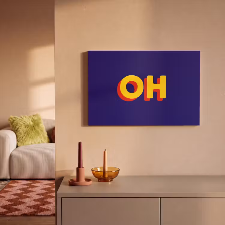 Canvas schilderij - Blauw - Geel - OH - Schaduw — 2
