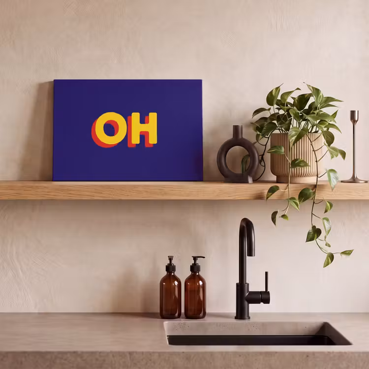 Canvas schilderij - Blauw - Geel - OH - Schaduw — 3