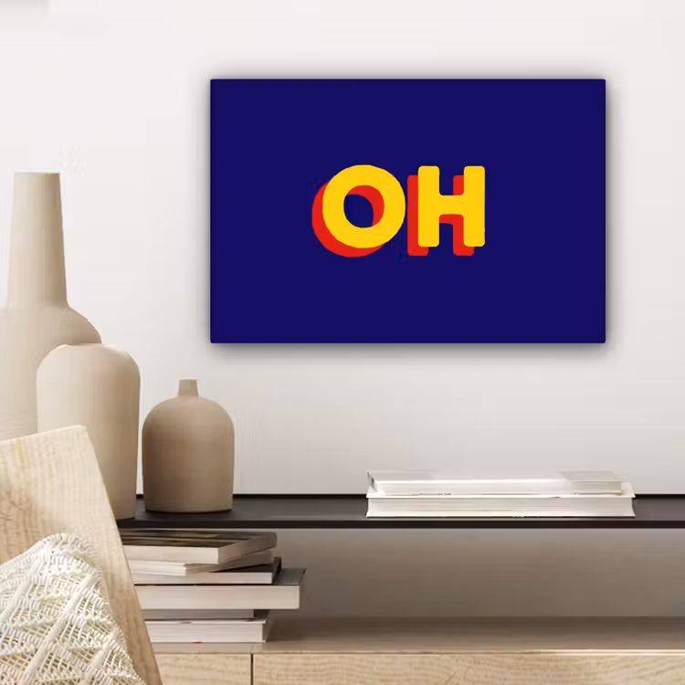 Canvas schilderij - Blauw - Geel - OH - Schaduw — 5