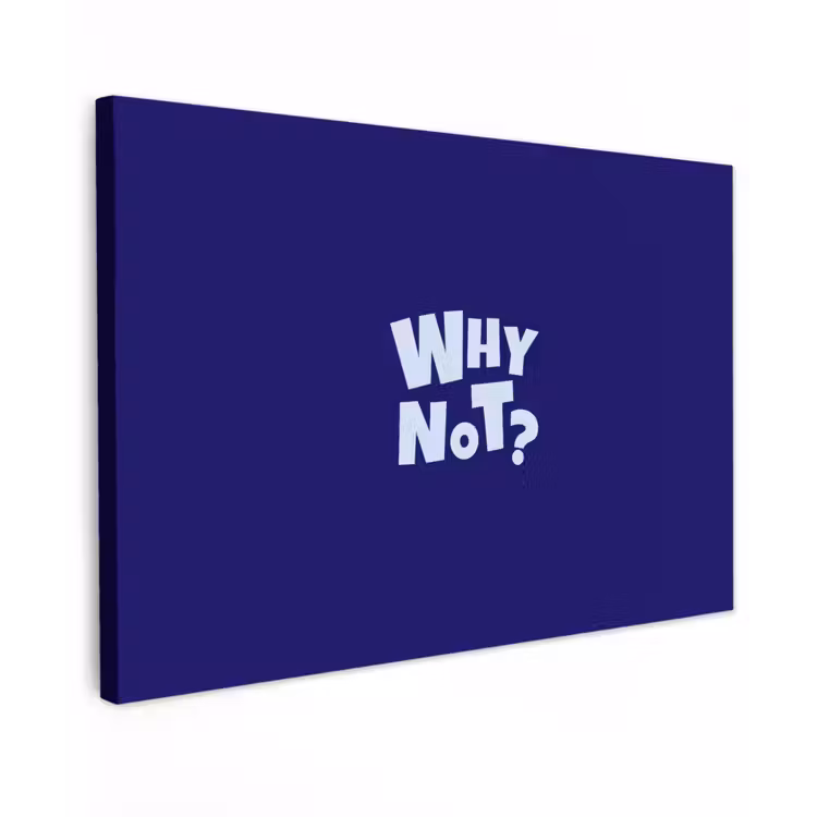 Canvas schilderij - Blauw - Why not - Minimalistisch — 1