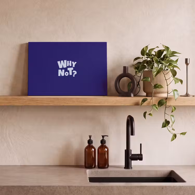 Canvas schilderij - Blauw - Why not - Minimalistisch — 3