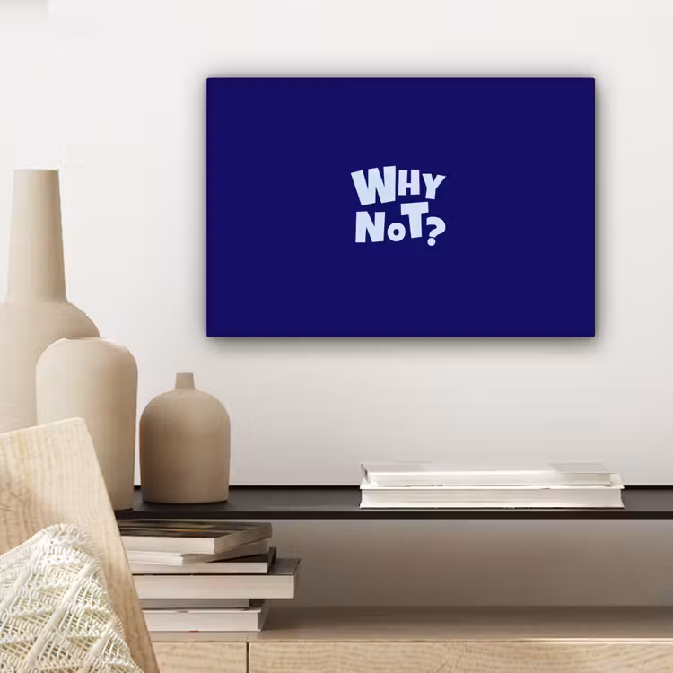 Canvas schilderij - Blauw - Why not - Minimalistisch — 5